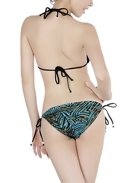 Animal Print Triangle Top & String Bottom Bikini