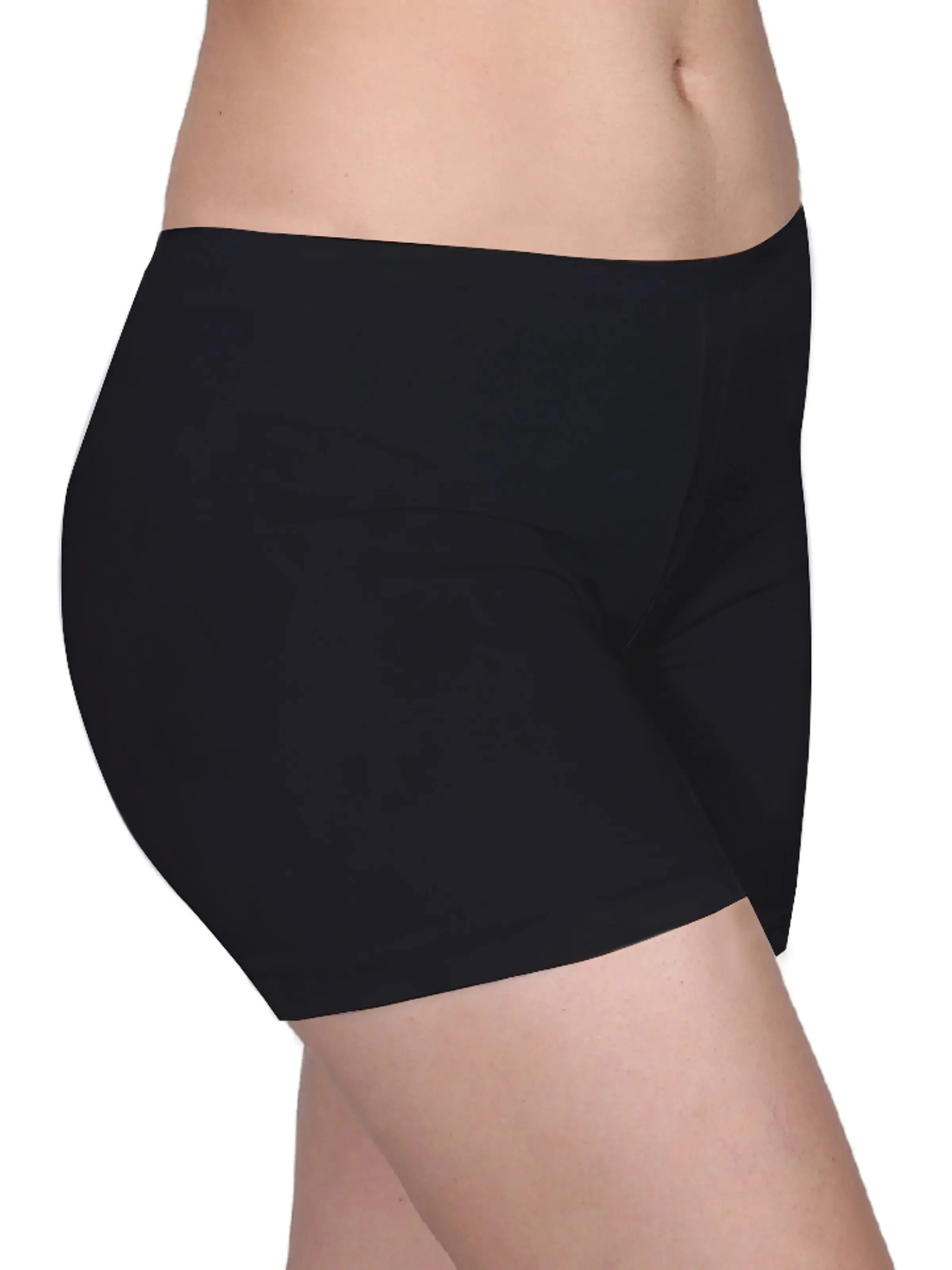 Black Boyshorts with High Waist, Full Coverage, Gusseted Crotch, and Seamless Sides