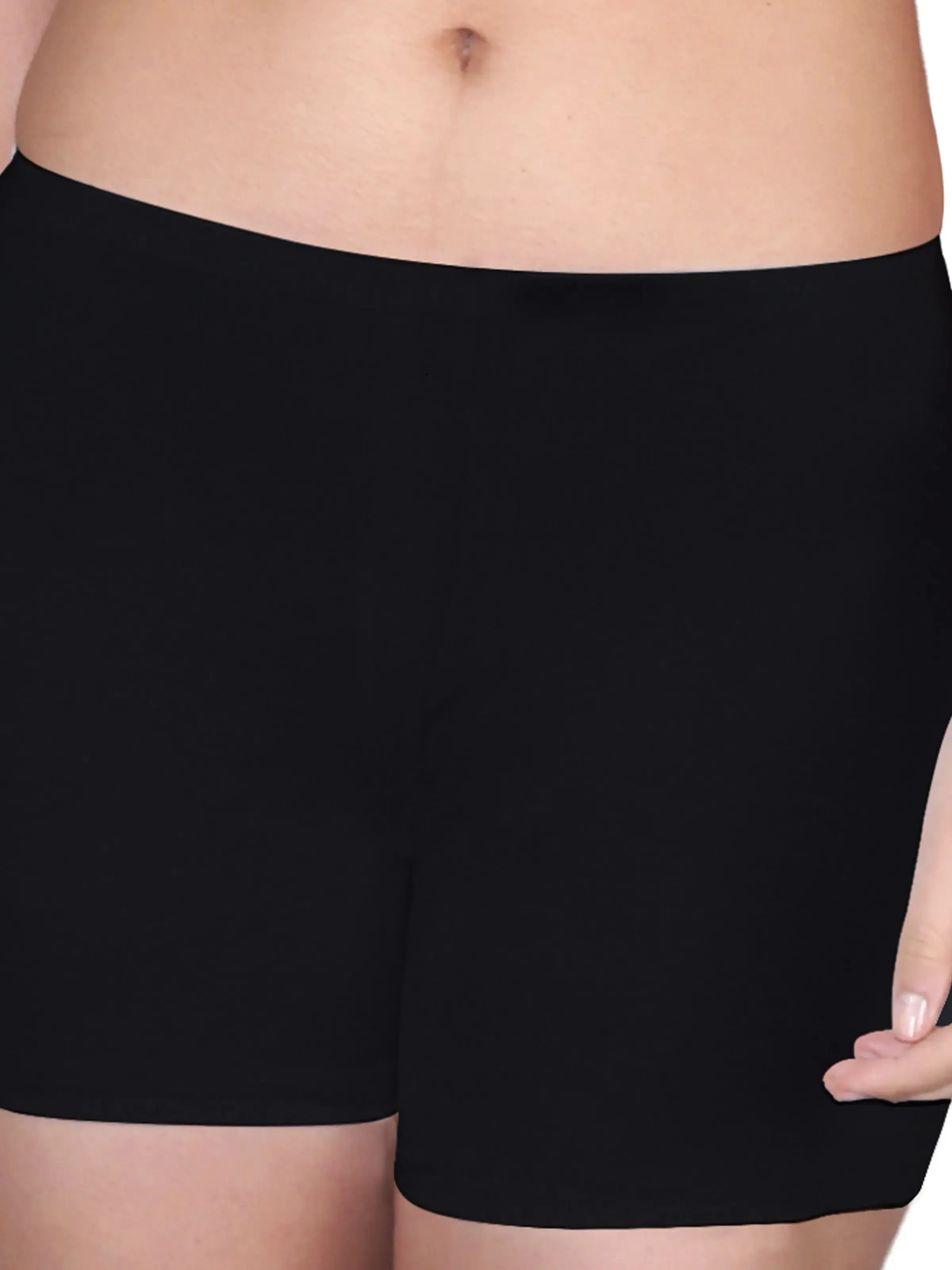 Black Boyshorts with High Waist, Full Coverage, Gusseted Crotch, and Seamless Sides