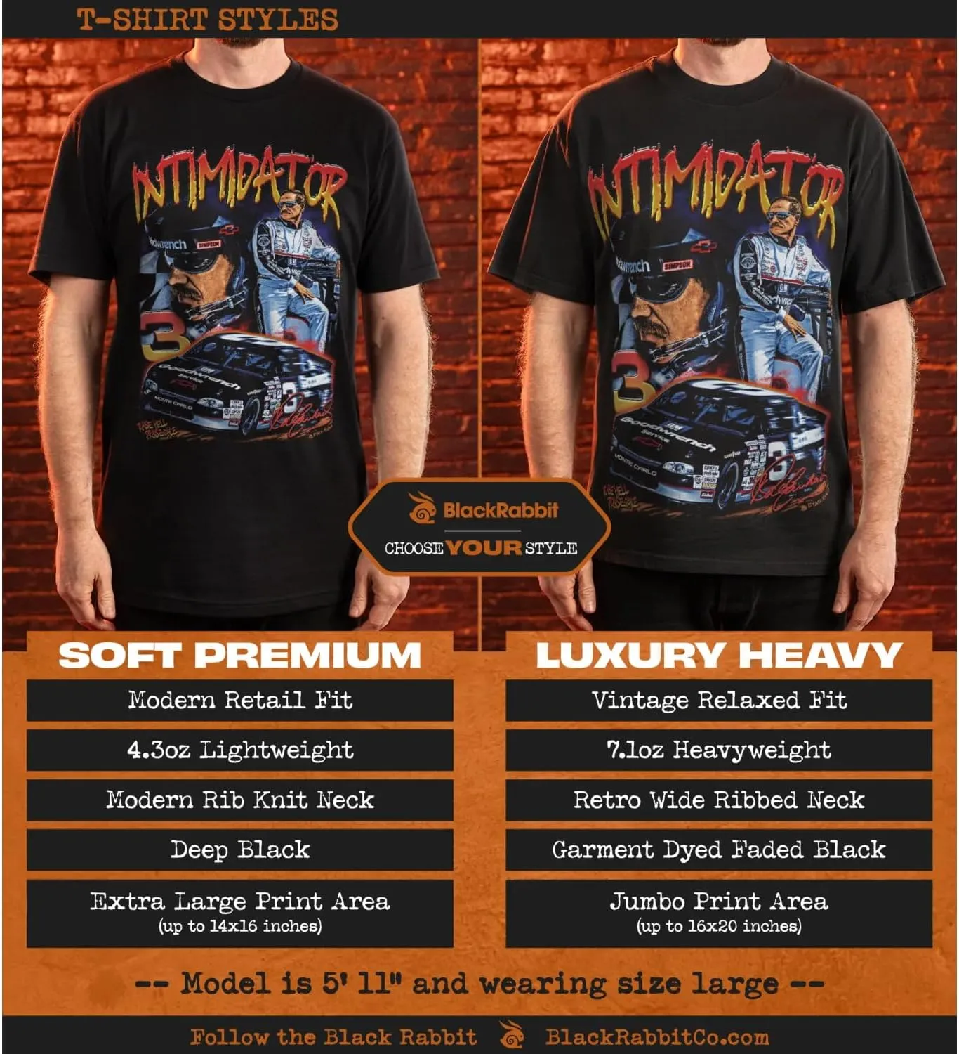 Black Rabbit 90s Racing Intimidator Earnhardt Raise Hell Praise Dale Retro Unisex T-Shirt