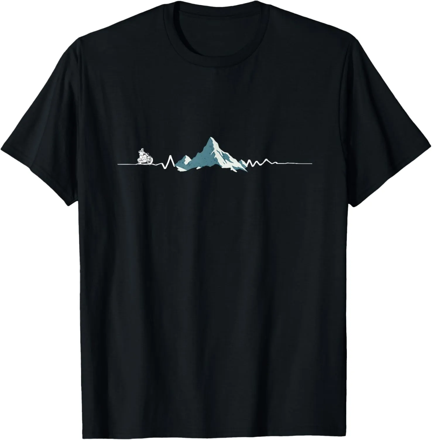 Classic Motorbike Heartbeat Offroad Motorcycle Rider Men T-Shirt