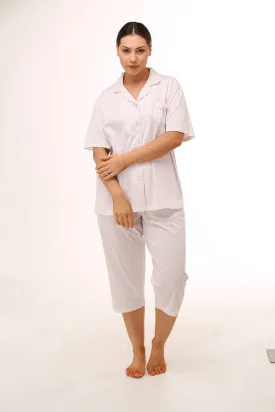 Ditsy Revere PJ Set Poly Cotton Pink
