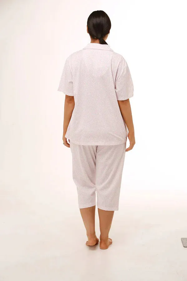 Ditsy Revere PJ Set Poly Cotton Pink