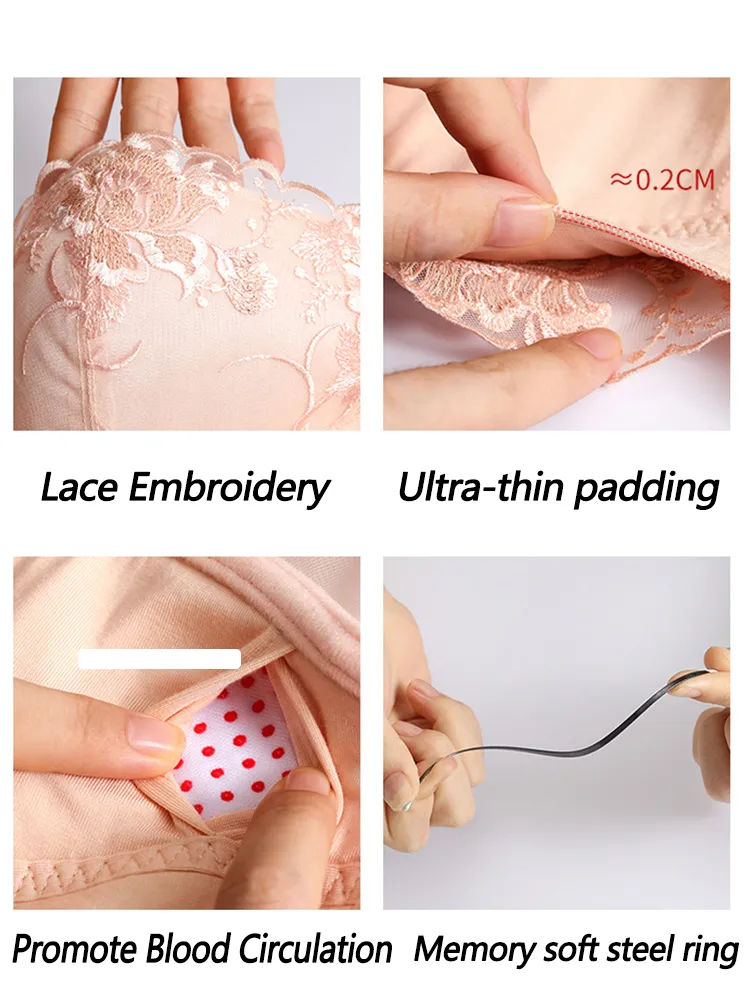 Embroidered Push Up Underwire Adjustable Bra