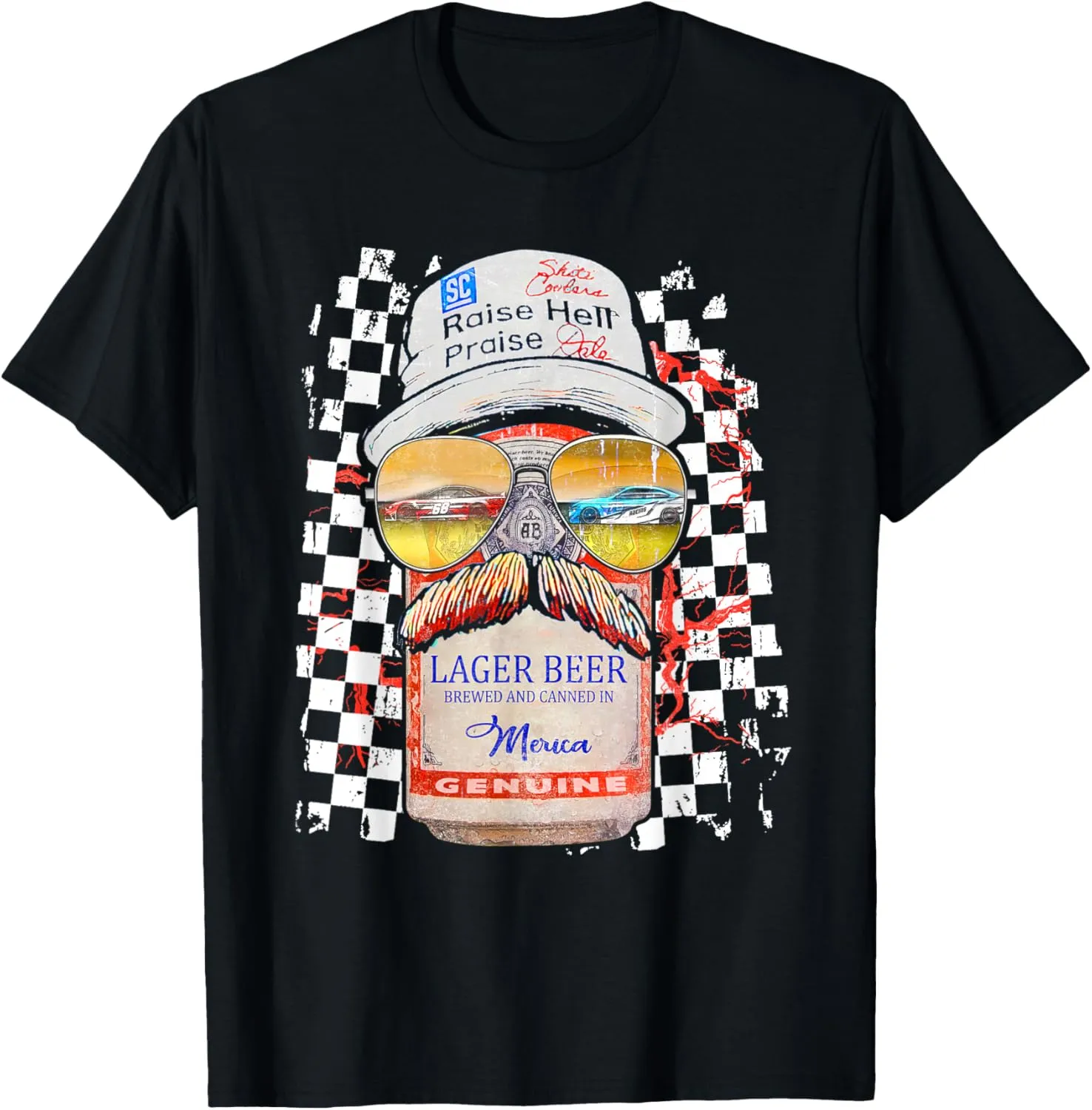 Graphic Motorsport Retro 90s Racing Retro Drinking Beer T-Shirt