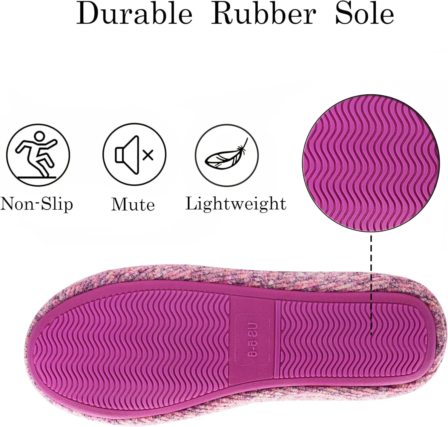 GRITHEIM Women's Fuzzy Pom Pom Velvet Memory Foam House Slippers Ladies Cozy Chenille Knit Bedroom Slippers Non-slip Sole Indoor Outdoor
