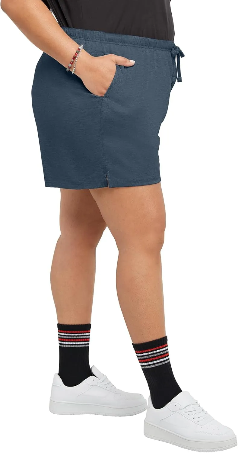 Hanes Originals, Cotton Jersey, Gym Shorts for Women, 2.5", Plus