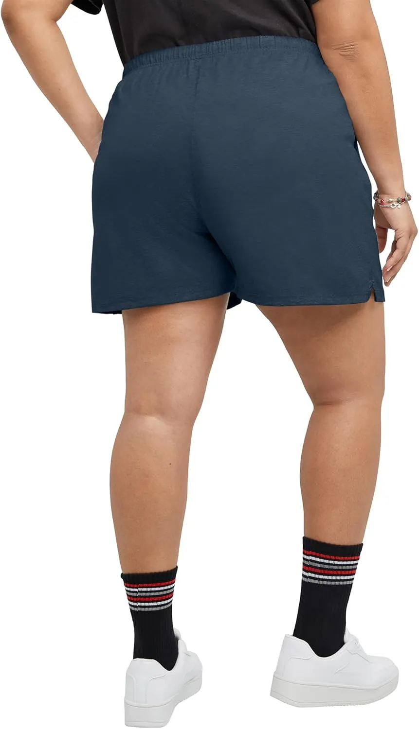 Hanes Originals, Cotton Jersey, Gym Shorts for Women, 2.5", Plus