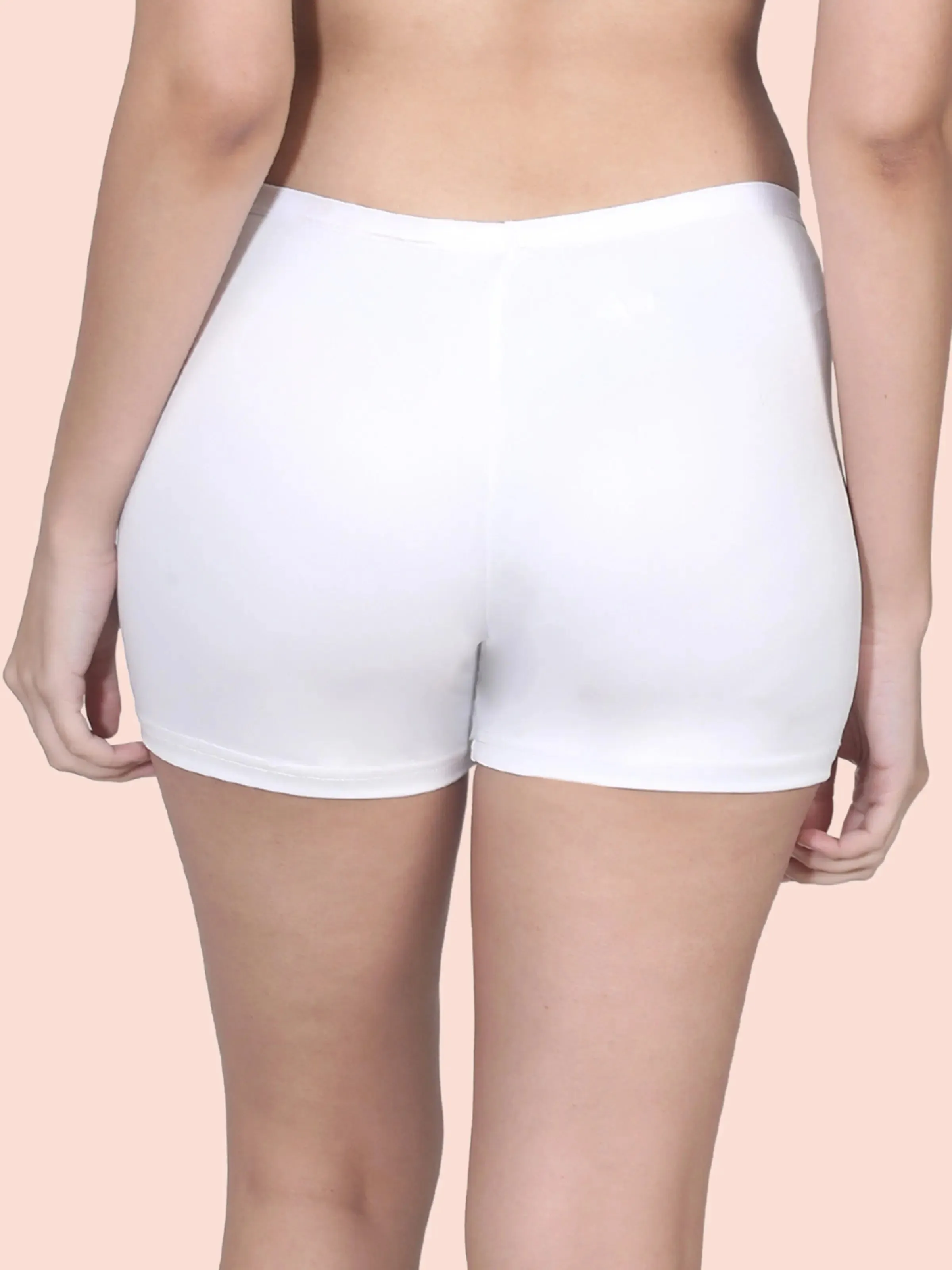 High Waist Long Panties For Girls With Full Coverage, Gusseted Crotch & No Side Seams |White & Grey Pack of 2