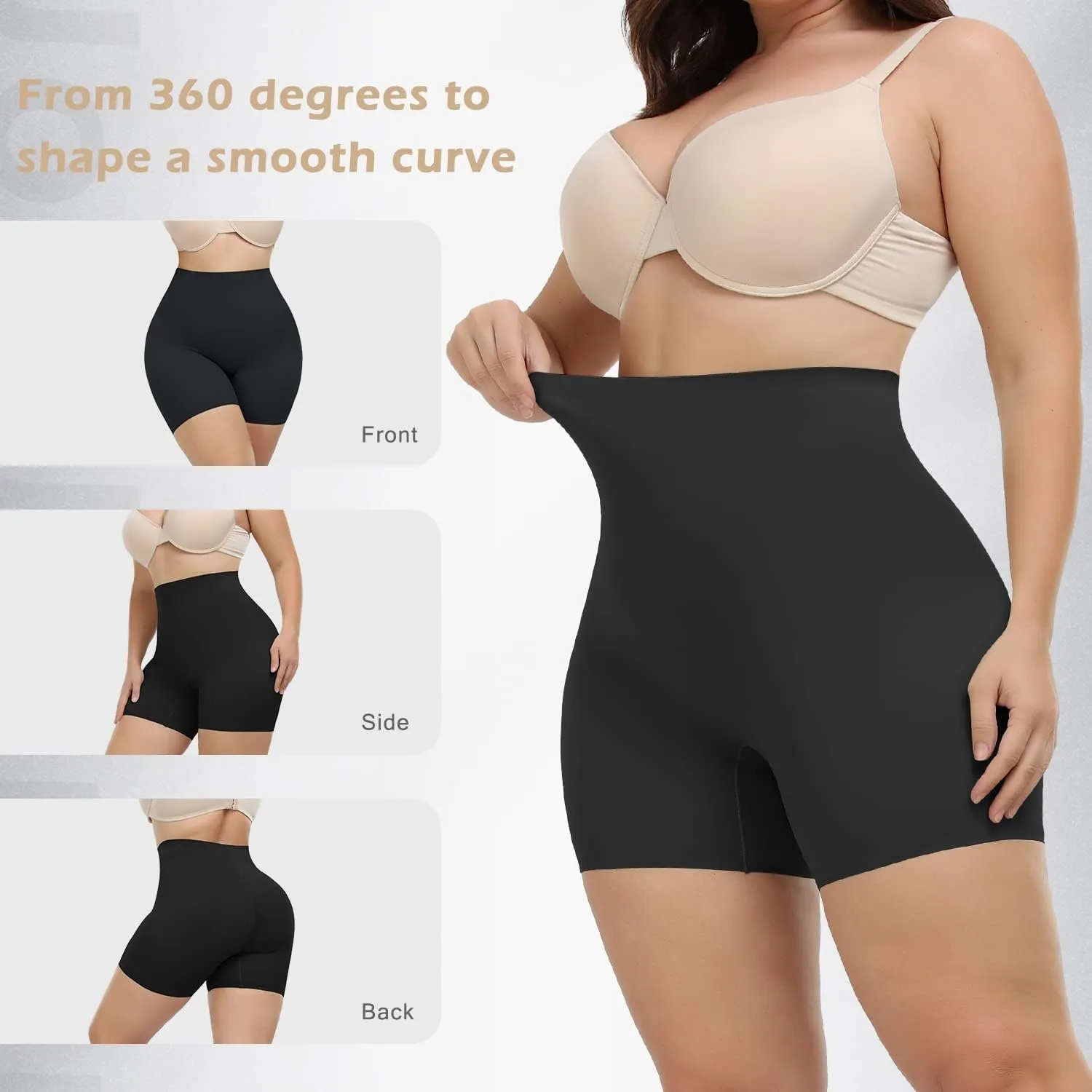 JOYSHAPER Slip Shorts for Under Dresses Women Elastic Anti Chafing Underwear Lace Slip Yoga Biker Shorts Boxer Briefs