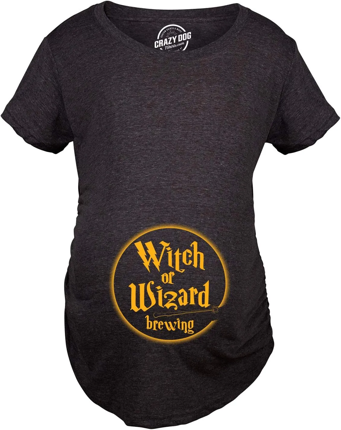 Maternity Witch Or Wizard Brewing T Shirt Funny Halloween Pregnancy Tee