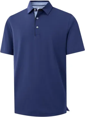 Men's Casual Polo Shirt Short Sleeve Mercerized Cotton Blend Breathable Stretch Classic Fit Business Collared Shirts
