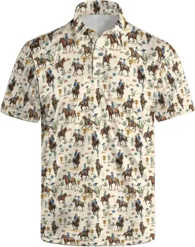 Men's Funny Polo Shirts Short Sleeve Golf Shirt for Men Quick-Dry Golf Polo Shirt Moisture Wicking Activewear Polos