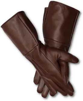 Men's Medieval Renaissance Cosplay Unlined Gauntlet Genuine Leather Costume Gloves