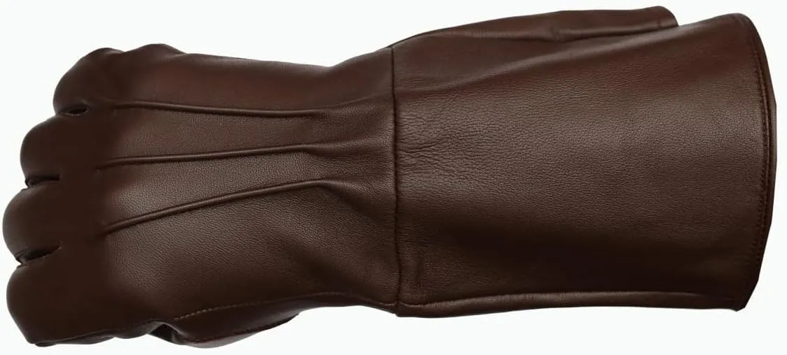 Men's Medieval Renaissance Cosplay Unlined Gauntlet Genuine Leather Costume Gloves