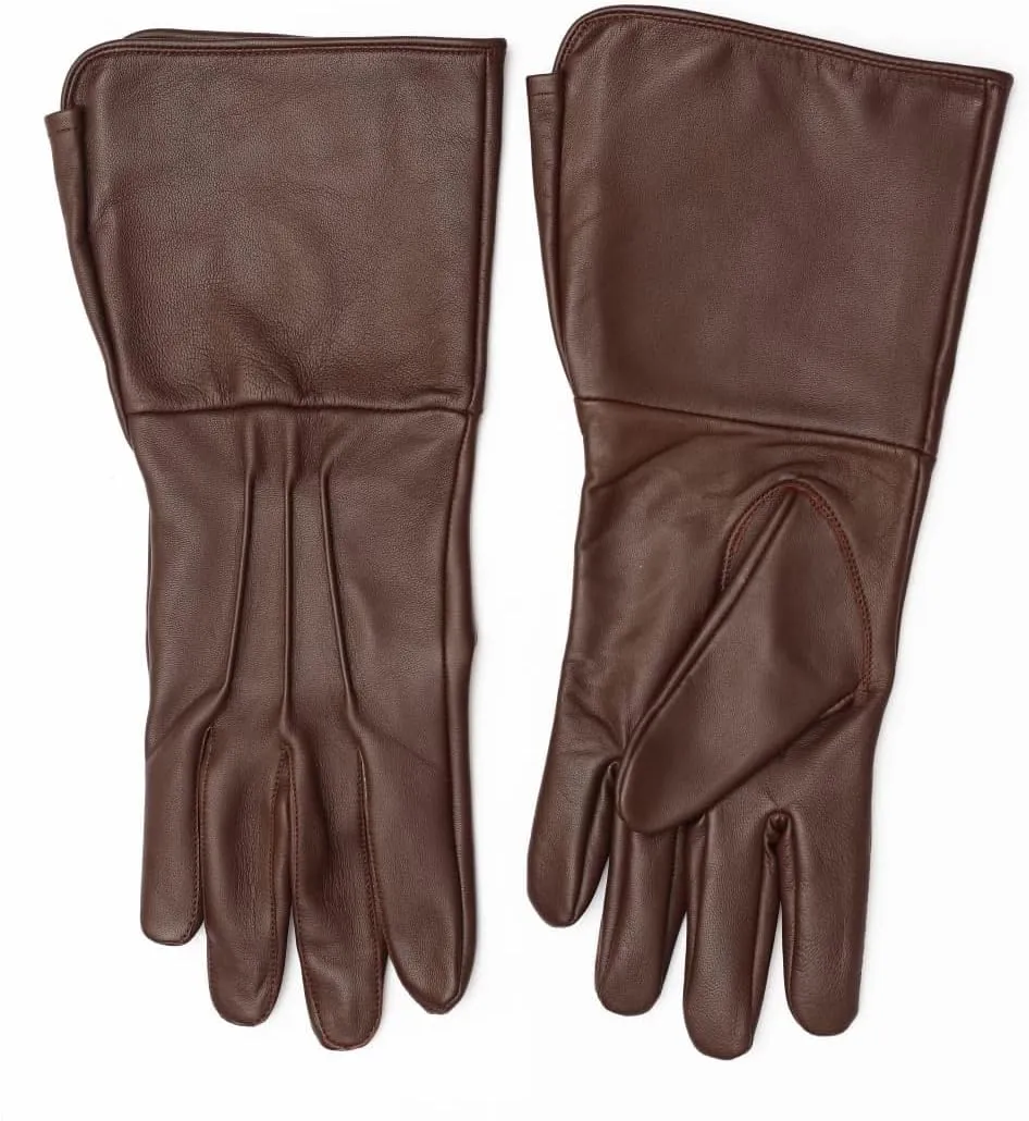 Men's Medieval Renaissance Cosplay Unlined Gauntlet Genuine Leather Costume Gloves