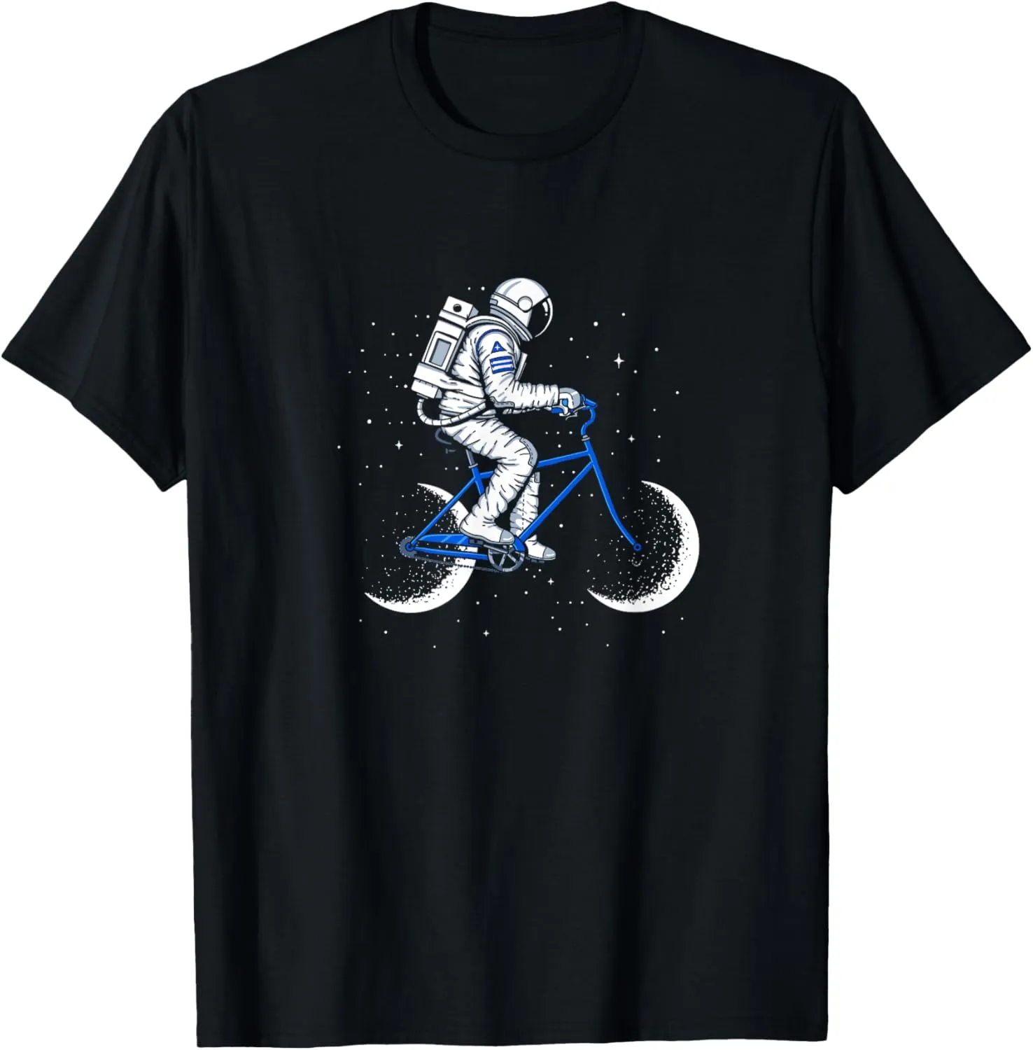 Moon Cycle Astronaut on Bicycle Space Galaxy T-Shirt