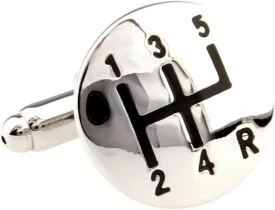 MRCUFF 5 Speed Gear Stick Shifter Shift Knob Car Auto Racing Race Pair Cufflinks in a Presentation Gift Box & Polishing Cloth