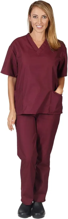 Natural Uniforms Unisex Scrub Set-Top and Pant Set (Standard Workwear Scrub Set)