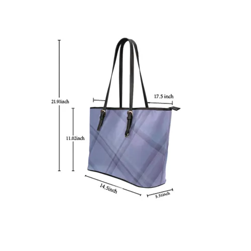 Purple Lavender Grid Style Shoulder Tote Bag
