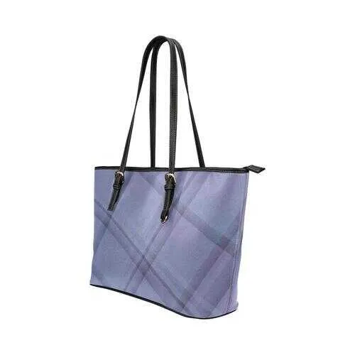 Purple Lavender Grid Style Shoulder Tote Bag
