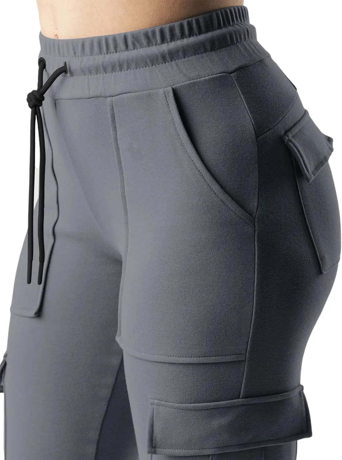 RESHE Womens Yoga Sweatpants with Pockets Stretch Tapered Joggers Pants Drawstring Running Lounge Hiking