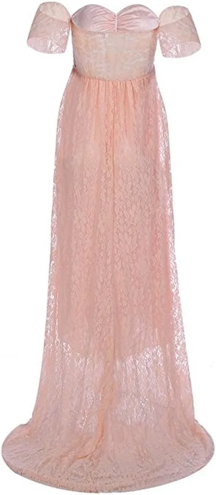 Sicily Women's Lace Off-Shoulder Long Maternity Dress Plus Photography