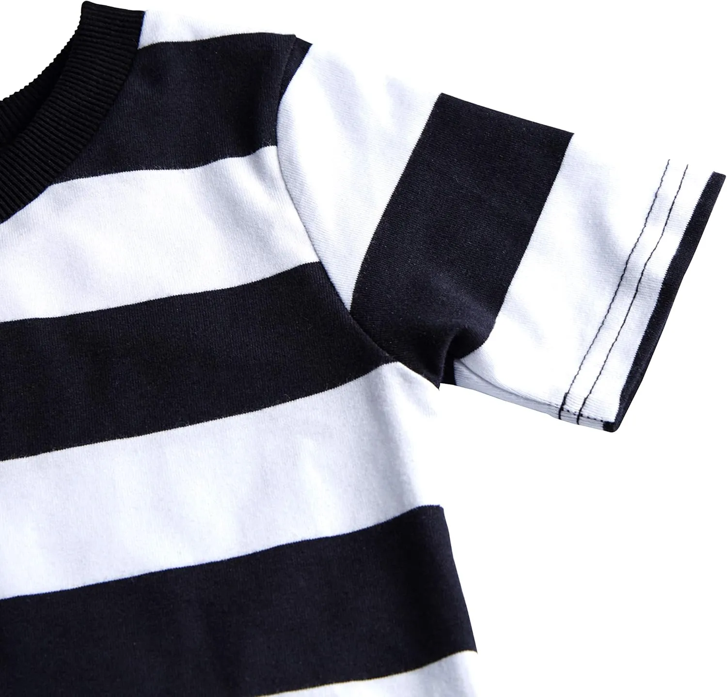 Spring&Gege Boys Short Sleeve Striped Cotton Crew Neck T-Shirt