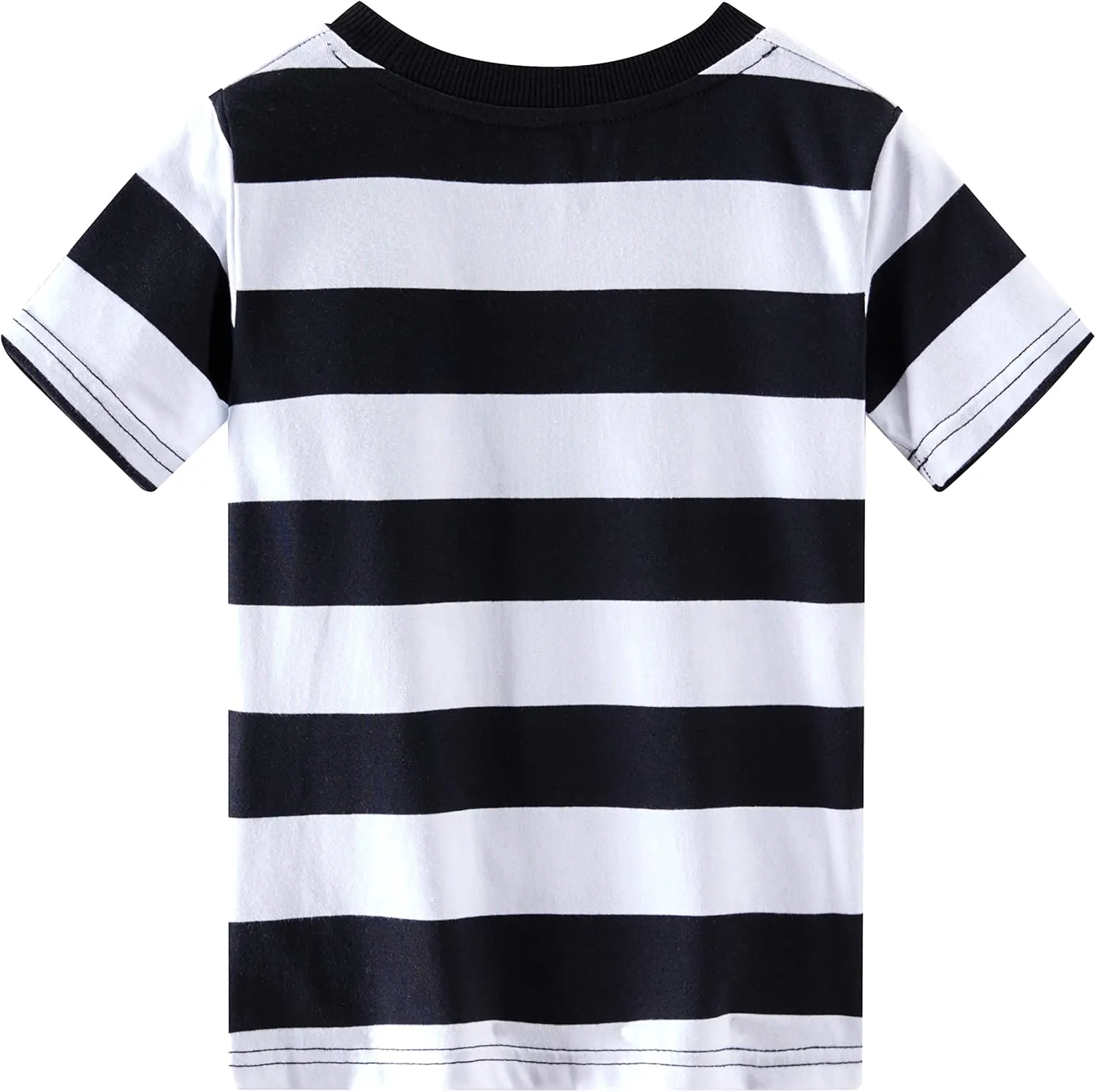 Spring&Gege Boys Short Sleeve Striped Cotton Crew Neck T-Shirt