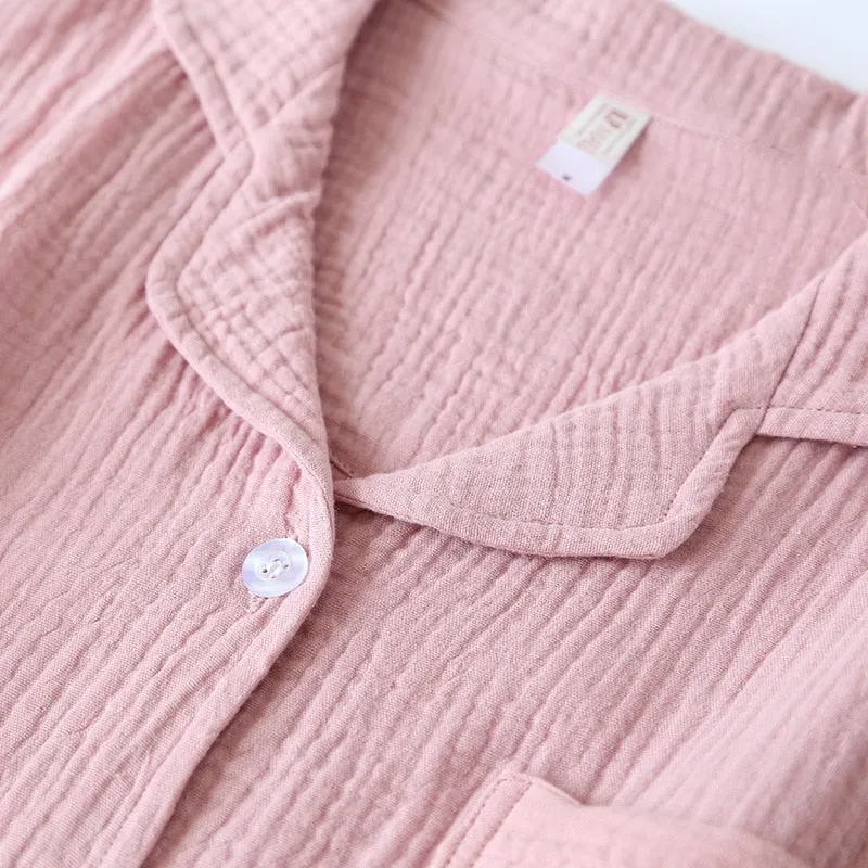Summer Solid Short Sleeve Pajamas
