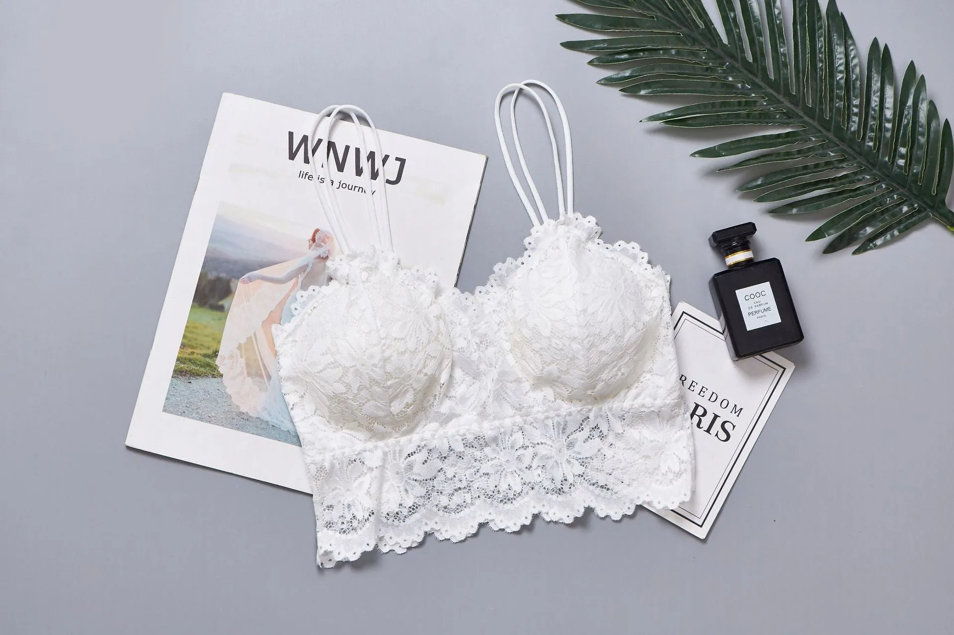 SVOKOR Women Wireless Lace Bra Push Up Tube Top Plus Size Sport Bralette Underwear Non-adjusted Straps Lingerie Full Cup
