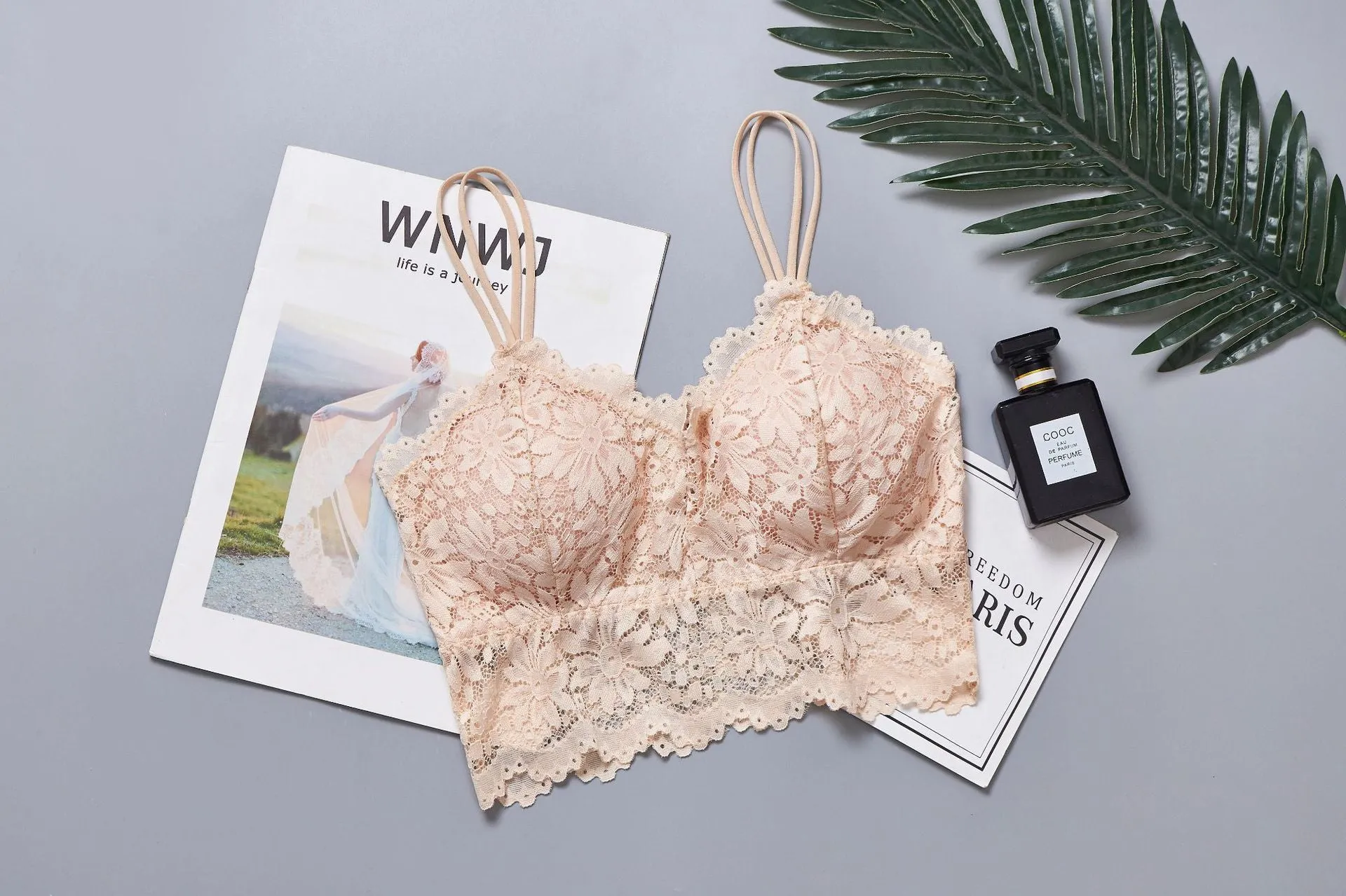 SVOKOR Women Wireless Lace Bra Push Up Tube Top Plus Size Sport Bralette Underwear Non-adjusted Straps Lingerie Full Cup
