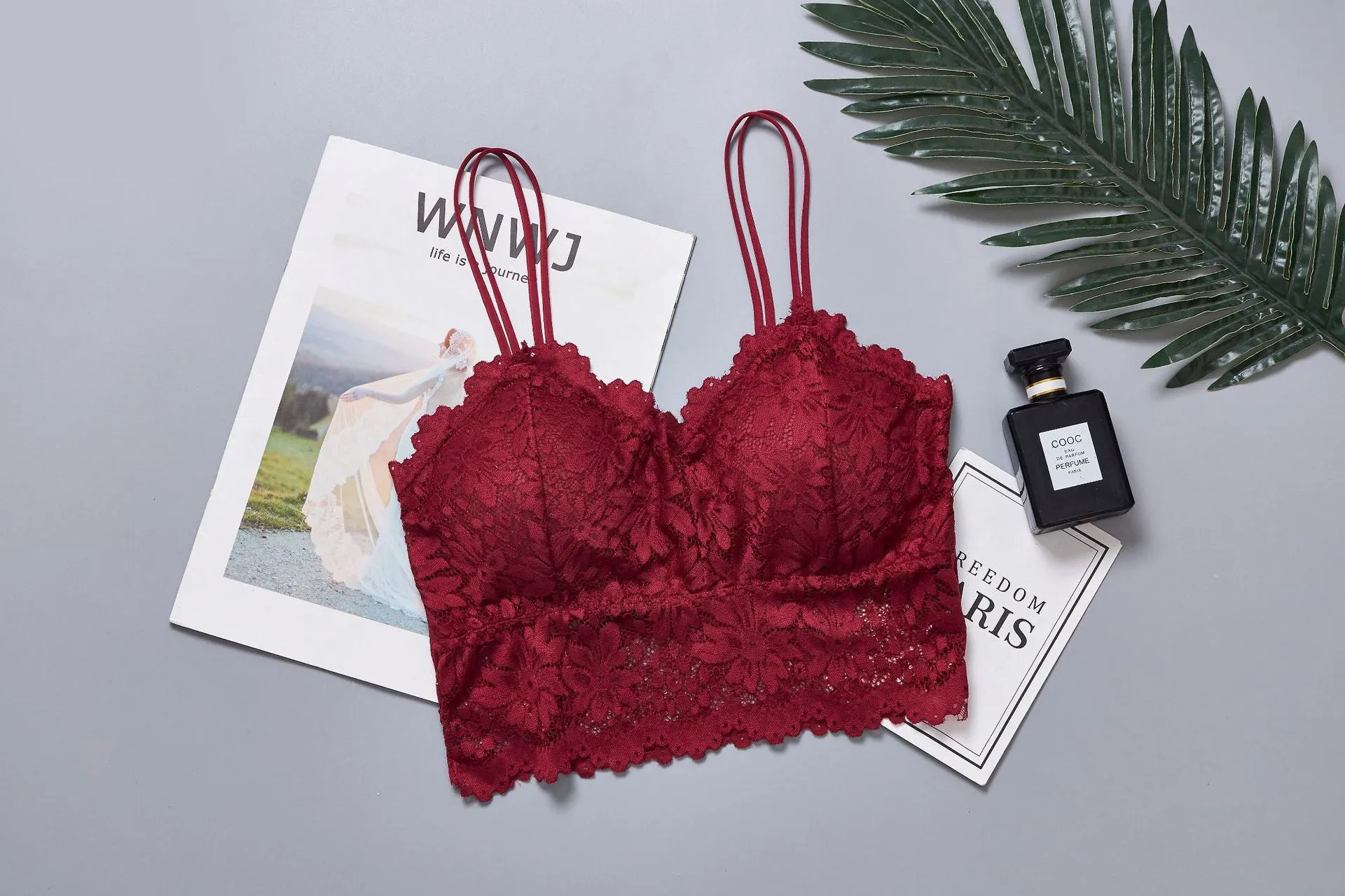 SVOKOR Women Wireless Lace Bra Push Up Tube Top Plus Size Sport Bralette Underwear Non-adjusted Straps Lingerie Full Cup