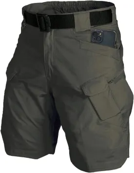 Tactical Shorts Men's Water-Resistant Outdoor Cargo Cotton Blend Hiking Fishing Short with NO Belt