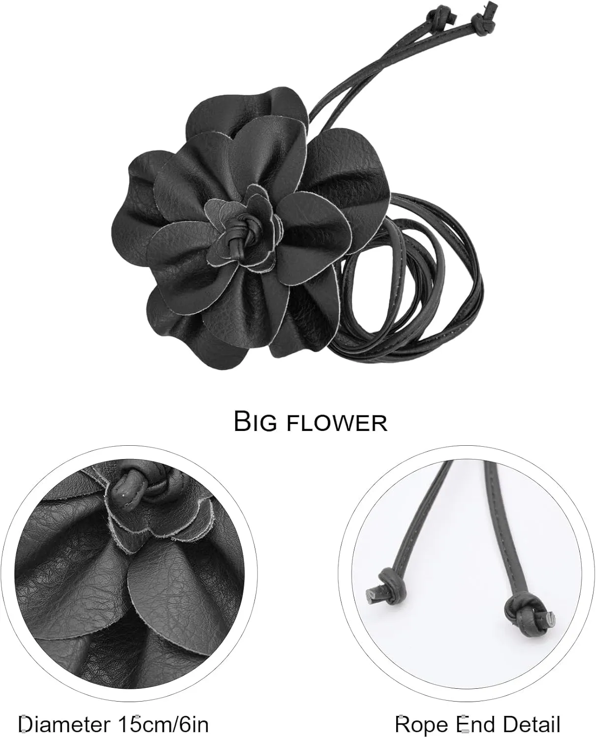 TeeYee Women Girls Big Decor Flower Waist Chain/Rope/Belt For Wedding Dress Female Waistband Skinny Belt