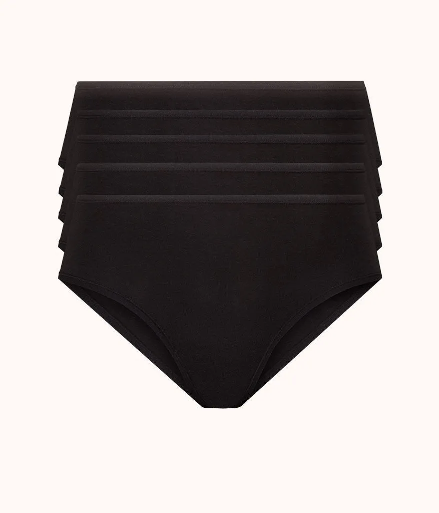 The Cotton Brief 5-Pack: Jet Black