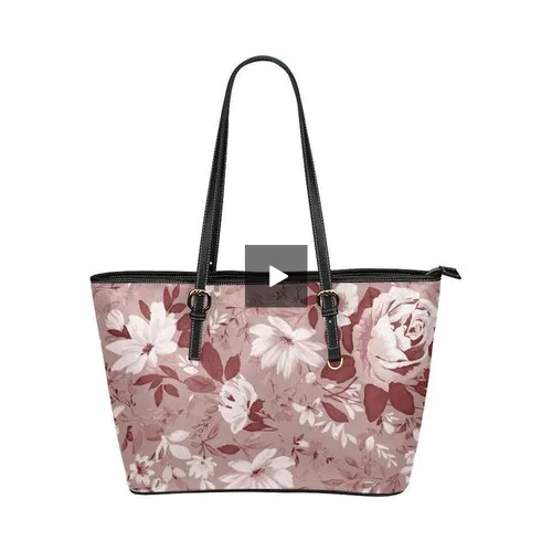 Tote Bags, Rose Red And Black Floral Style Tote Bags