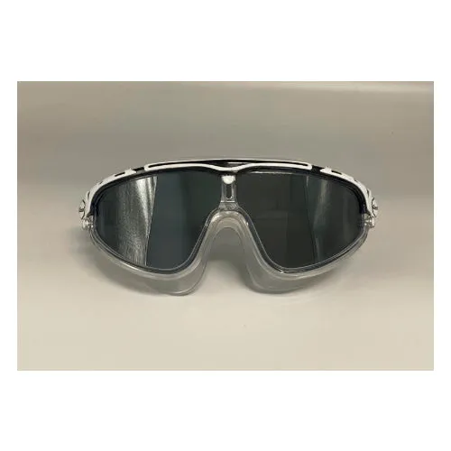 Used Cressi Adult Wide View Silicone Skylight Swimming Mask - Clear/Black/White HD Mirrored