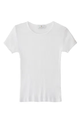 White Pointelle Perla Tee