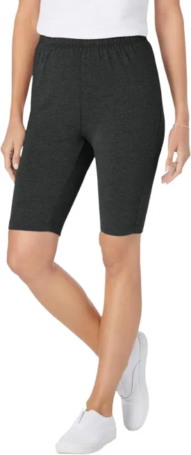 Woman Within Plus Size Stretch Cotton Bike Short