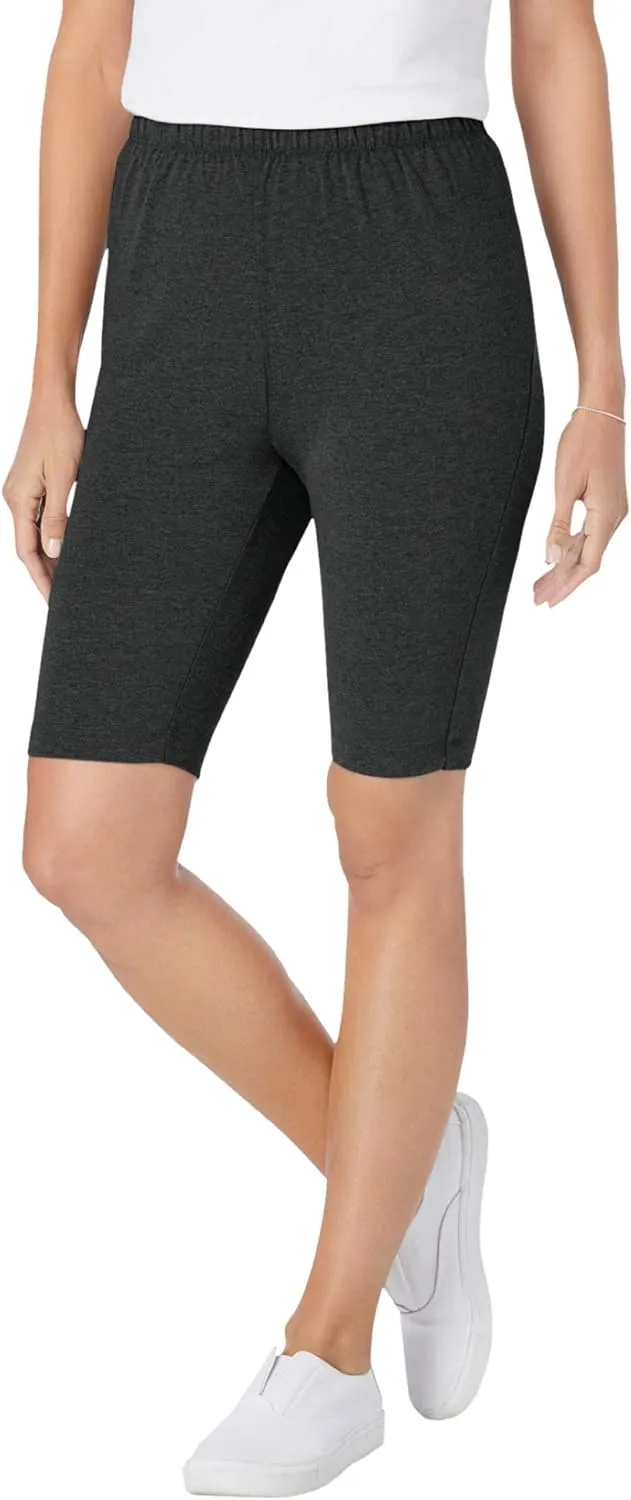 Woman Within Plus Size Stretch Cotton Bike Short