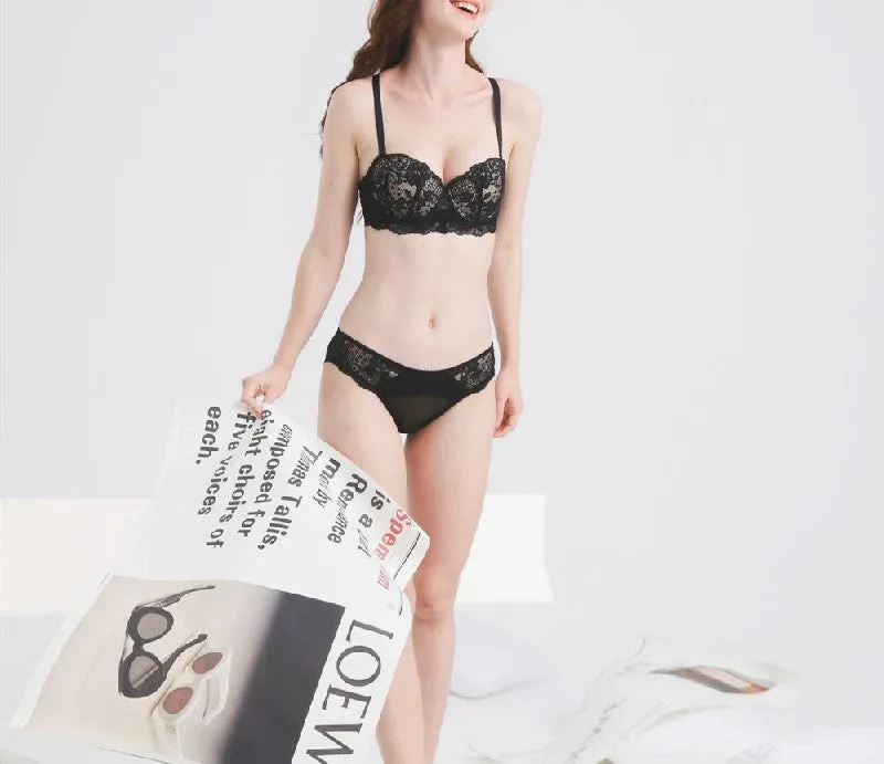 Women push-up bra set, push-up sexy lace bra, summer small breast push-up girl bra set