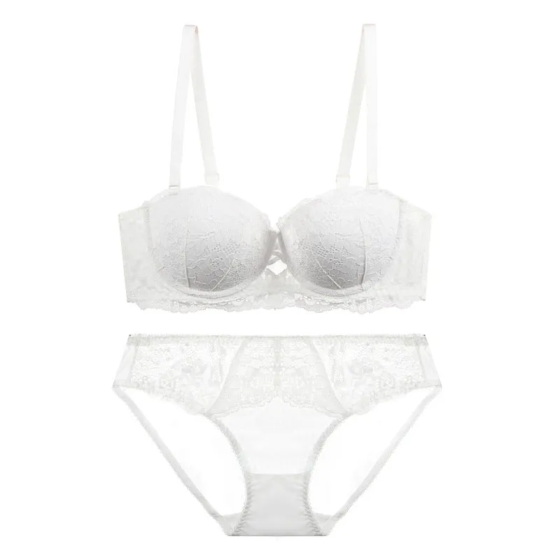 Women push-up bra set, push-up sexy lace bra, summer small breast push-up girl bra set
