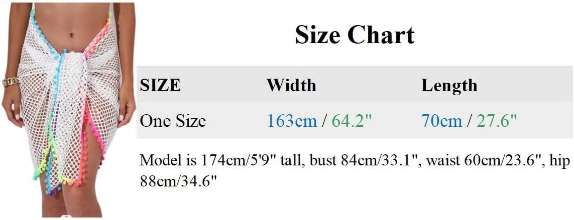 Women's Bikini Cover Up Sheer Chiffon Swimsuit Beach Wrap Dress for Ladies