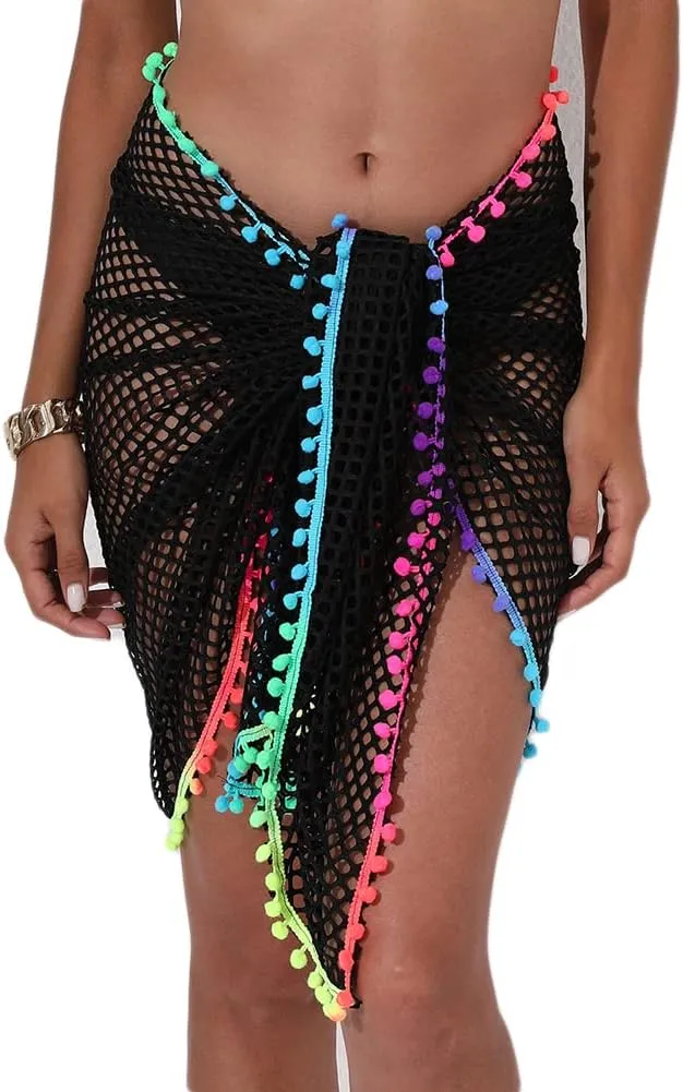 Women's Bikini Cover Up Sheer Chiffon Swimsuit Beach Wrap Dress for Ladies
