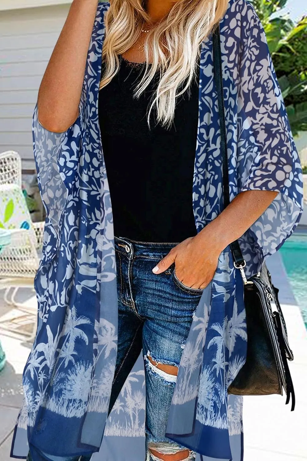Women's Kimono Beach Cover up for Summer Bathing Suits Cardigans Casual Loose Swimwear