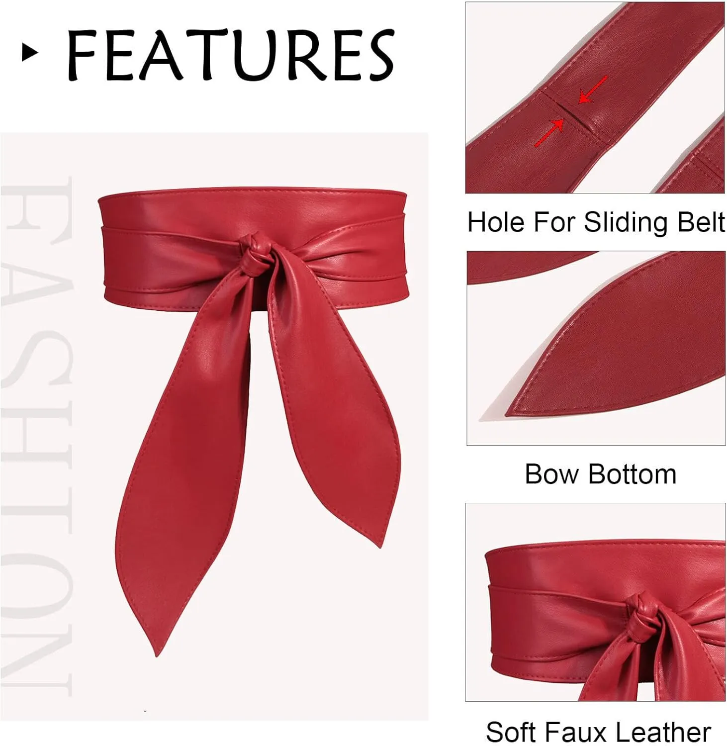 Womens Obi Belt Fashion Leather Wrap Wide Cinch Belt Corset Tie Waistband for Dress