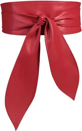 Womens Obi Belt Fashion Leather Wrap Wide Cinch Belt Corset Tie Waistband for Dress