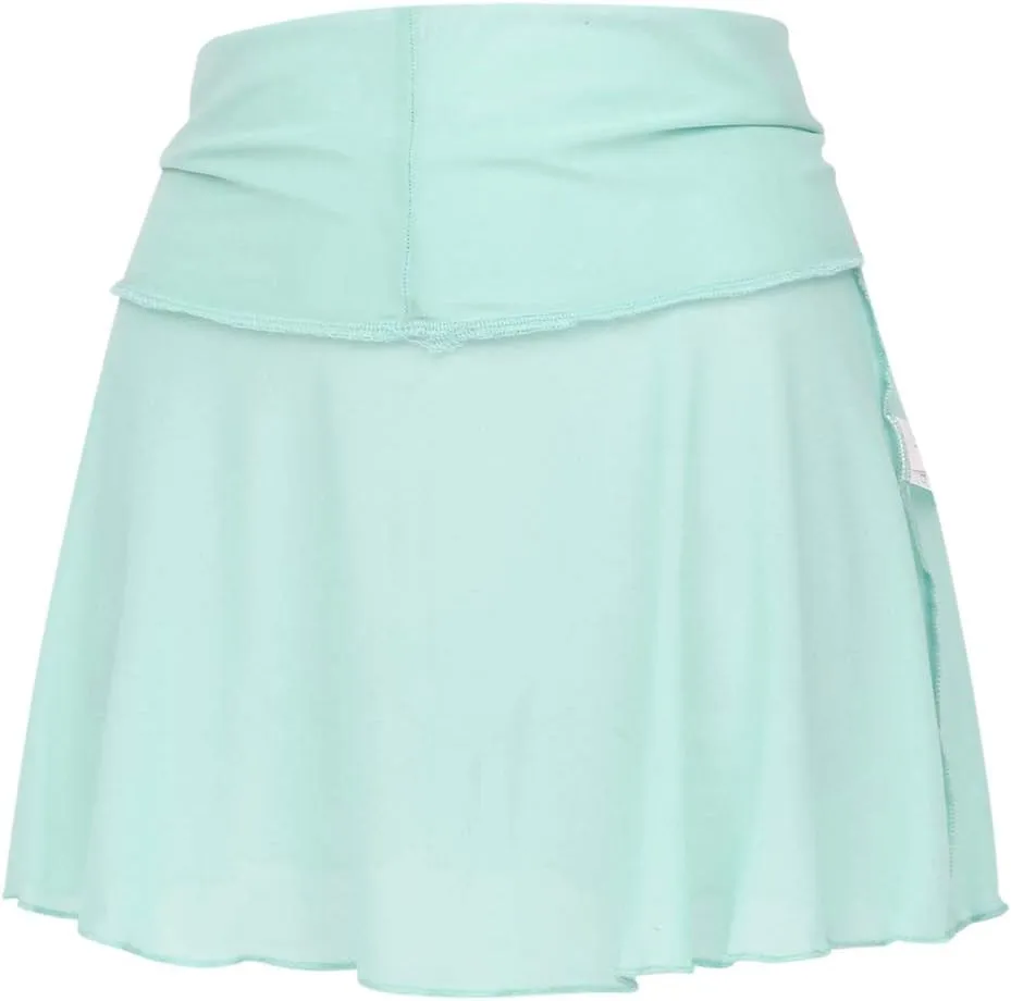 Women's Sheer Mesh Mini Skirts See-Through High Waist Solid Skater Skirt Beach Cover-ups Without Briefs