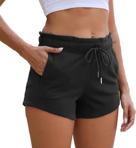 Womens Summer Sweat Shorts Cotton French Terry Drawstring Workout Casual Lounge Shorts with Pockets